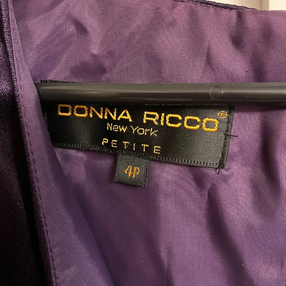 Cocktail, prom, evening dress by Donna Ricco size 4p Fabulous Purple - Picture 2 of 5